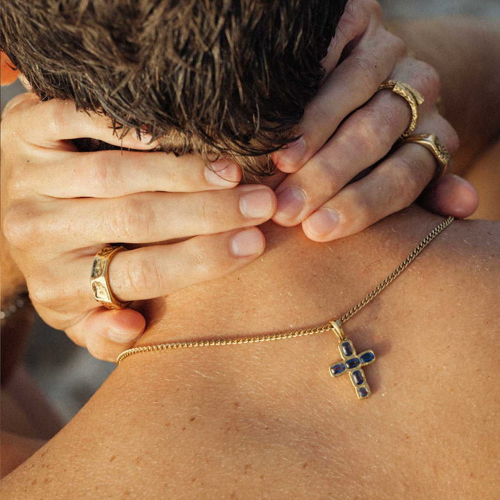 Gemstone Cross Pendant worn