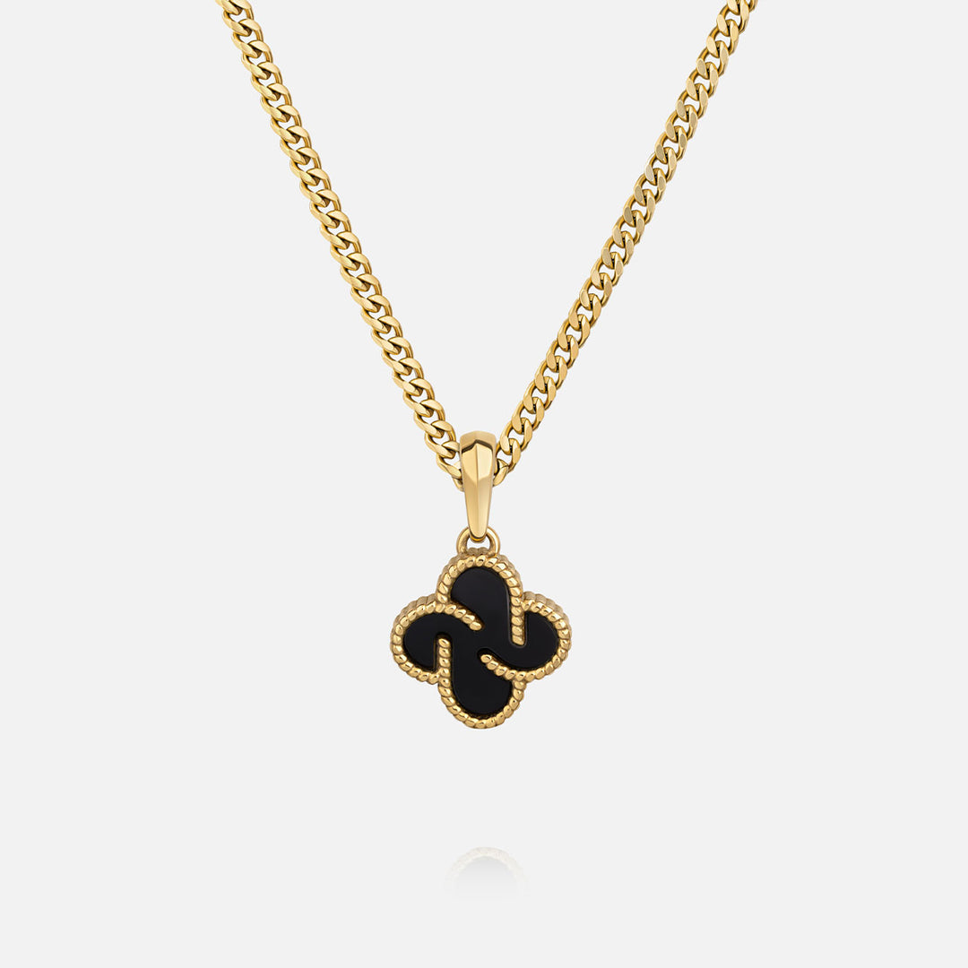 Heritage Clover Pendant - Onyx