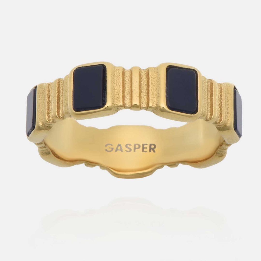 Pillar Band Ring - Onyx
